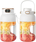 large portable blenderpowerful motor driving ten-blade cutter head dual large-capacity batteries TYPE-C fast charging head 42Oz (1200ml) large capacity (WHITE 2 barrel)