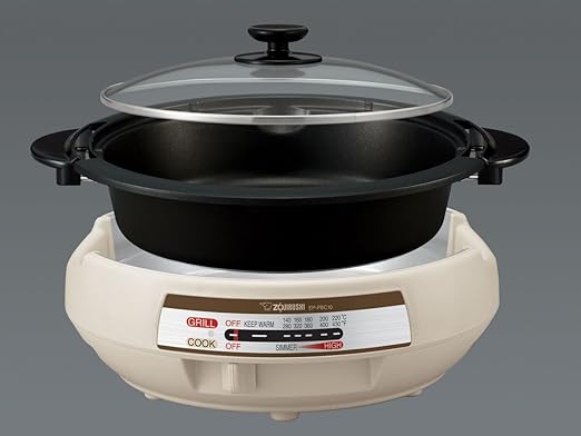 Zojirushi EP-PBC10 Gourmet d'Expert Electric Skillet &amp NS-LGC05XB Micom Rice Cooker &amp Warmer 3-Cups (uncooked) Stainless Black