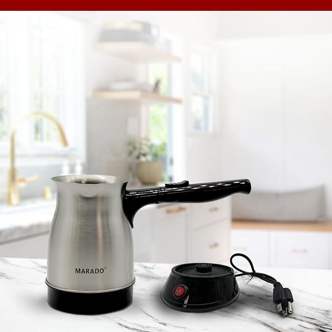 MARADO — Arabic/Turkish Foldable/Portable — Electric Coffee pot — Stainless Steel — up to 5 cups