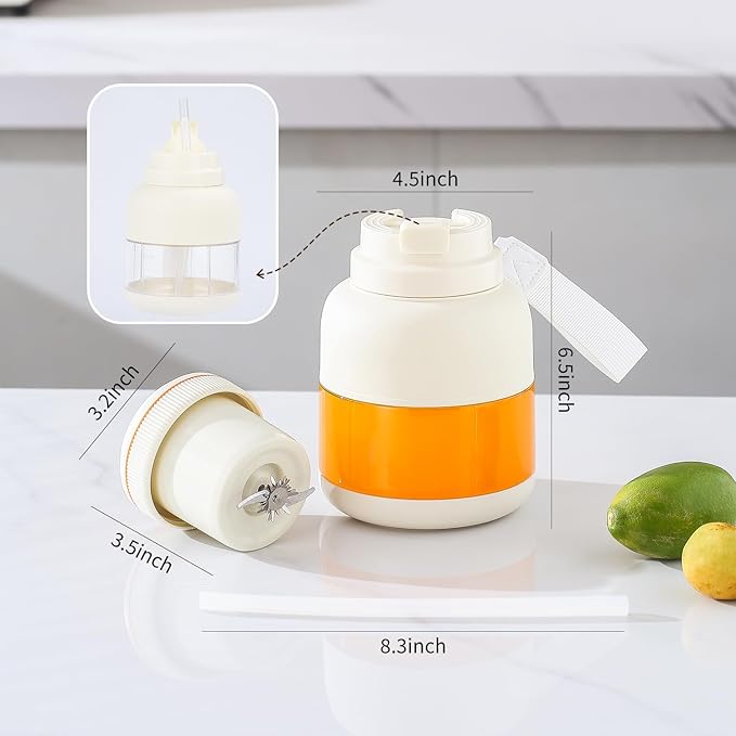 27oz Portable Blender – Rechargeable Juices Smoothie Protein Drinks Shakes Maker Personal Travel Blender Fitness TravelPre-Workout Office Gym Camping Outdoor Use (White)