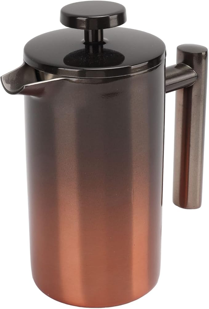 French Press Coffee Maker304 Stainless Steel Insulated Coffee PressFrench Press Coffee Tea Maker with Filter Double Layer Stainless Steel Gradient Ramp(800ML)