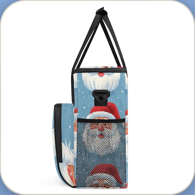 Abstract Santa Claus Coffee Maker Carrying Bag Watercolor Santa Claus Travel Storage Bag Compatible with K-Mini or K-Mini Plus Single Serve Coffee Brewer Carrying Case with Pockets &amp Shoulder St