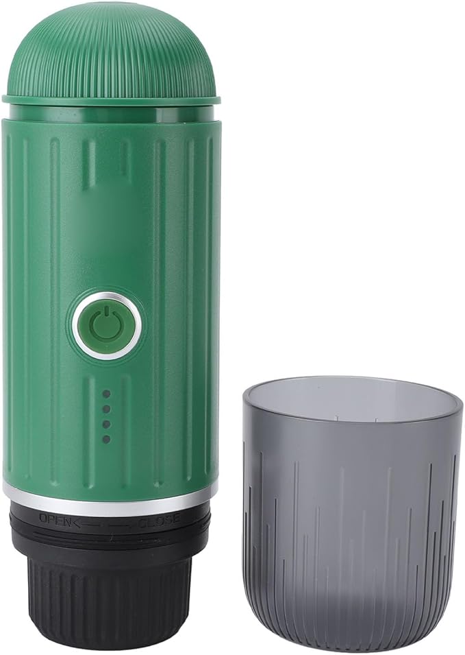 ZJchao Portable Coffee Maker Mini Machine 19 Bar High Pressure Professional Oil Extraction Compact Travel Coffee Machine for Home Office Travel ABS Material (Green)