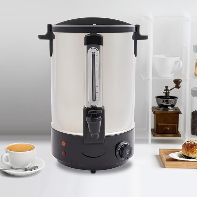 65 Cups Commercial Coffee Storage Machines 1800W Stainless Steel Double-Wall Coffee Maker with Temp Control Large Stainless Steel Hot Beverage Dispenser for Catering Business Party (Black 18L)
