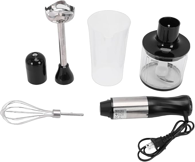 TARSHYRY Hand Blender 4 in 1 Stainless Steel Immersion Blender with 20 Speeds for Smoothies Soups Baby Food Includes Blending Cup Chopping Bowl (US Plug 110V)