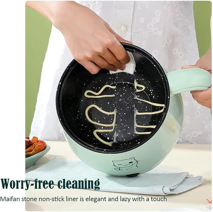 220V Multifunction Non-Stick Pan Samll 1-2 People Hot Pot Multi Electric Rice Cooker Home Dormitory Electric Cooking Machine (B 2L) (B 1L)