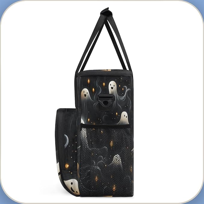 Cute Halloween Ghosts Coffee Maker Carrying Bag Portable Travel Storage Tote Bag Compatible with K-Mini or K-Mini Plus Single Serve Coffee Brewer Carrying Case with Multiple Pockets &amp Shoulder S