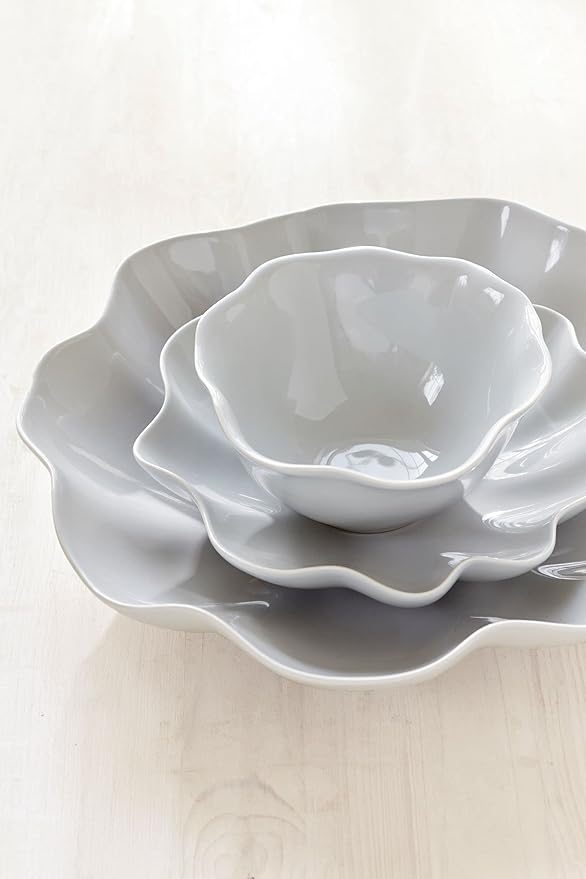 Portmeirion Sophie Conran Floret 4 Piece Place Setting | Dinner Plate Salad Plate Cereal Bowl and Mug | Made from Porcelain | Microwave and Dishwasher Safe