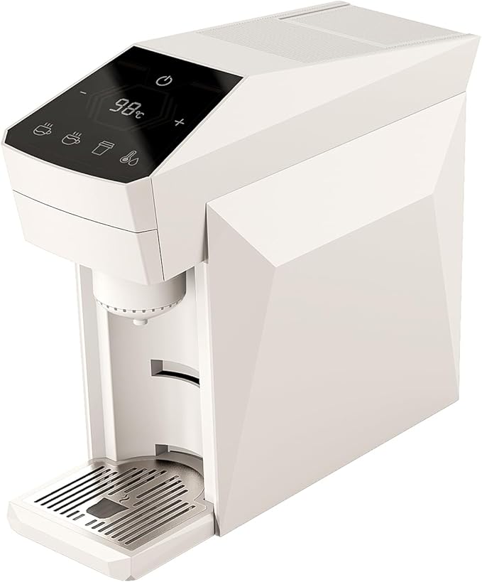Coffee Maker for Ke-urig K Cup Espresso Machine for Ne-spresso Original Coffee Pods Ground Coffee Machine for Cappuccino &amp Latte19Bar Pressure Single Serve Coffee Maker (White)