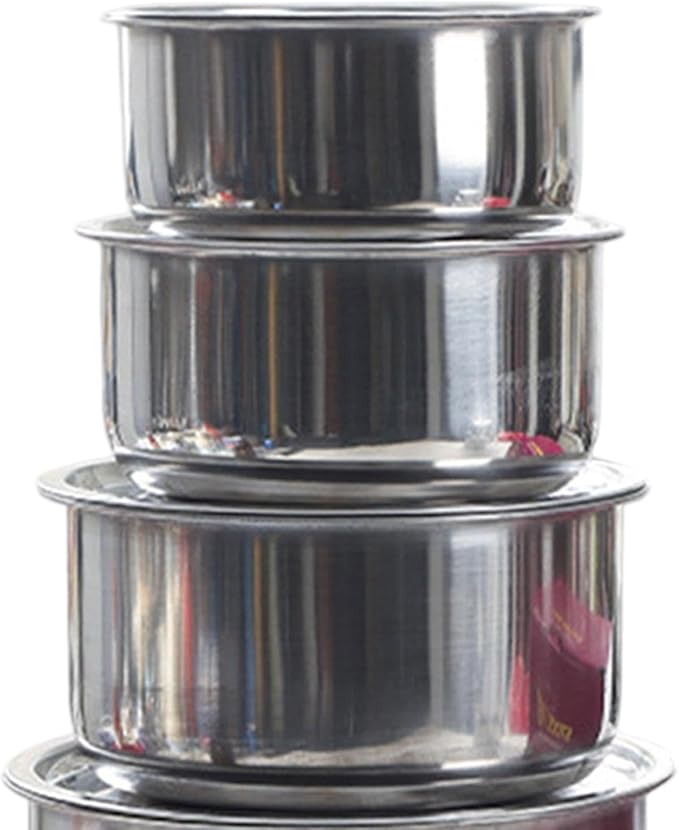 5Pcs Stainless Steel Sauce Pots with Lid Professional Cooking Tools Cookware Kitchen Accessories Kitchenware Stew Pot Set Style A