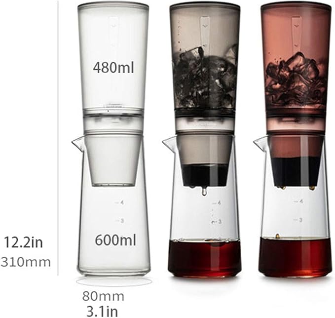 Liudan Coffee Maker Household Ice Cream Drop Coffee Pot Drop Coffee Machine Manual Cold Beer Cold Beer Pot Glassware Black/Red/White Coffee Pot Coffee Press (Color : Gray)