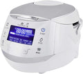 Yum Asia Sakura Rice Cooker with Ceramic Bowl and Advanced Fuzzy Logic (8 Cup 1.5 Litre) 6 Rice Cook Functions 6 Multicook Functions Motouch LED Display 120V Power (White and Siver)