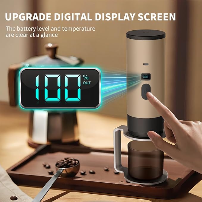 Portable Coffee Maker Espresso Machine Travel Espresso Maker USB-C ChargingHeating Pump Press Coffee Maker Electric Capsule Coffee Machine for RVCar Hiking Camping Office