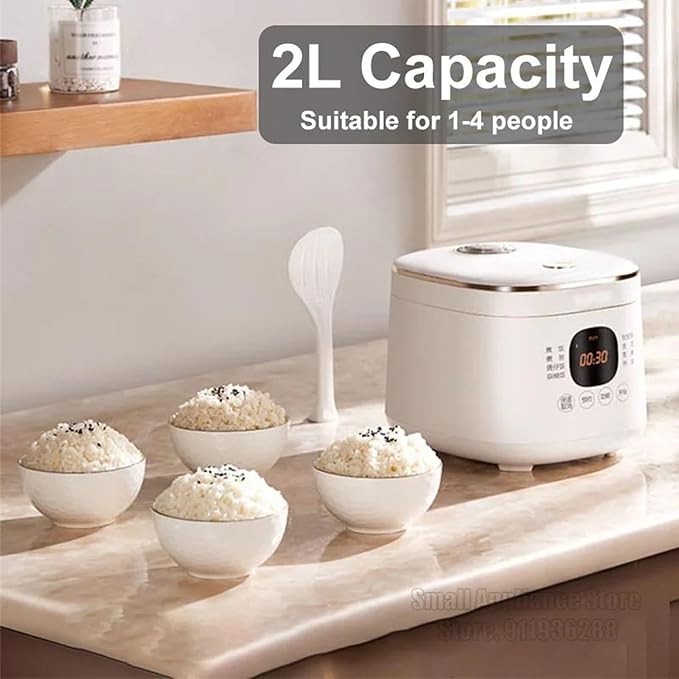 Rice Cookers Mini Smart Rice Cooker Multifunctional Adjustable Electric Cooker 2L Capacity for 1-4 People Rice Maker