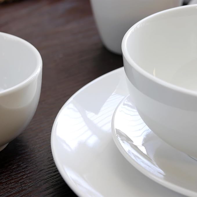 30-Piece White Porcelain Dinnerware Set – Elegant Service for 6 Microwave &amp Dishwasher Safe