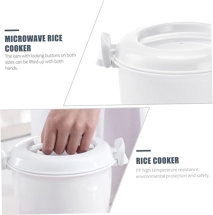 2pcs Microwave Rice Cooker Compact Food-grade Steamer for Rice Pasta and Vegetables for Home Office and Dorm Small