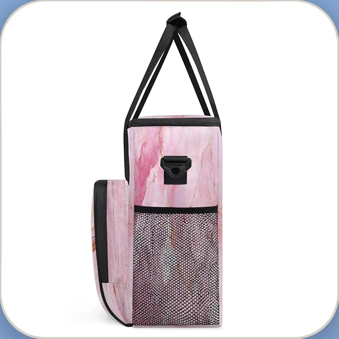 Geometric Pink Marble Coffee Maker Carrying Bag for Keurig K-Mini or K-Mini Plus Storage Portable Coffee Maker Travel Bag