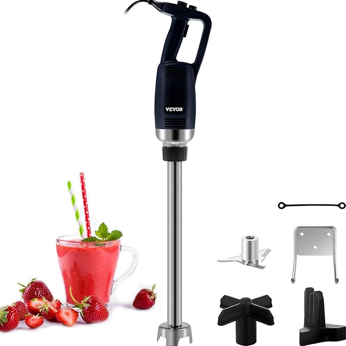 VEVOR Commercial Immersion Blender 750W Variable Speed Heavy Duty Hand Mixer 304 Stainless Steel Hand Blender (19.7)
