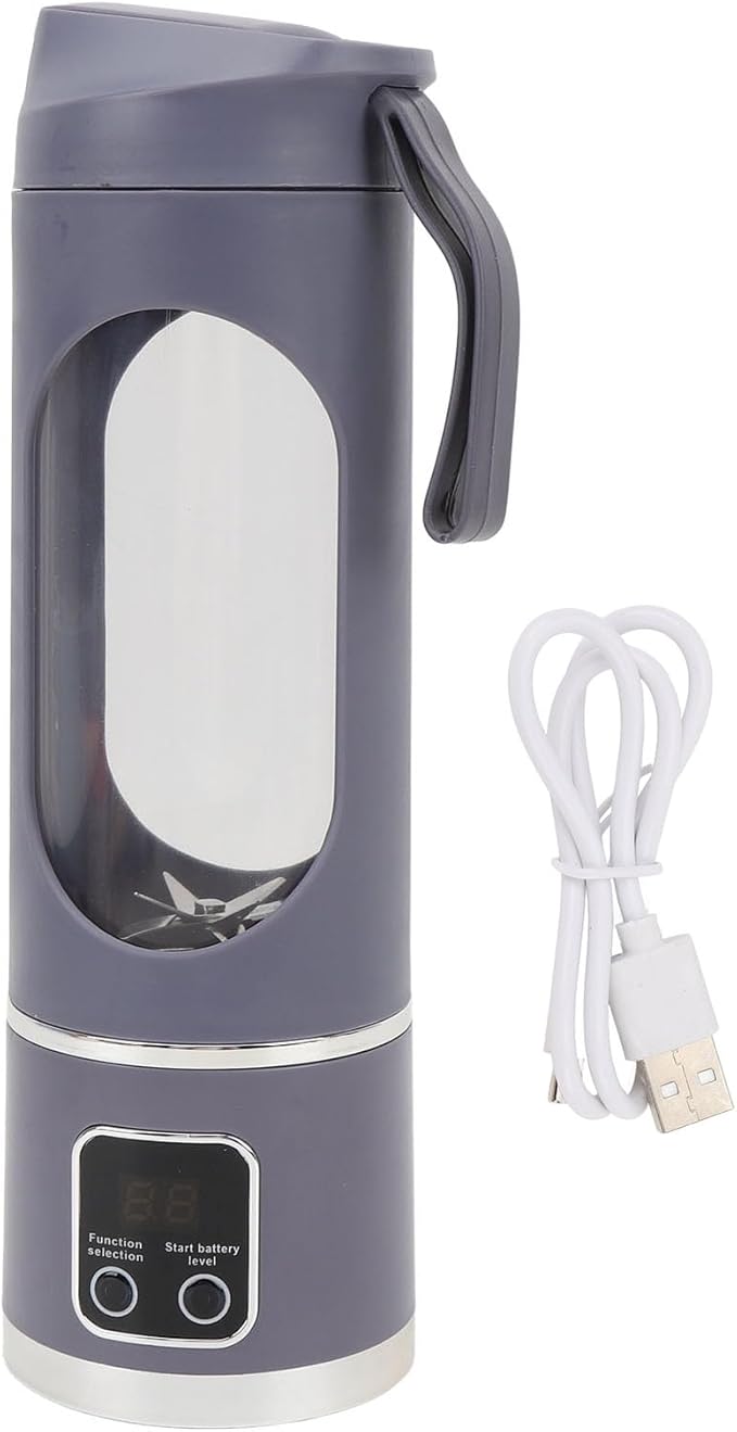 Portable Blender Portable Juicer Cup Quiet Mini Travel Blender with Stainless Steel Blade Rechargeable 450ml Blender Cup for Home Dishwasher Parts