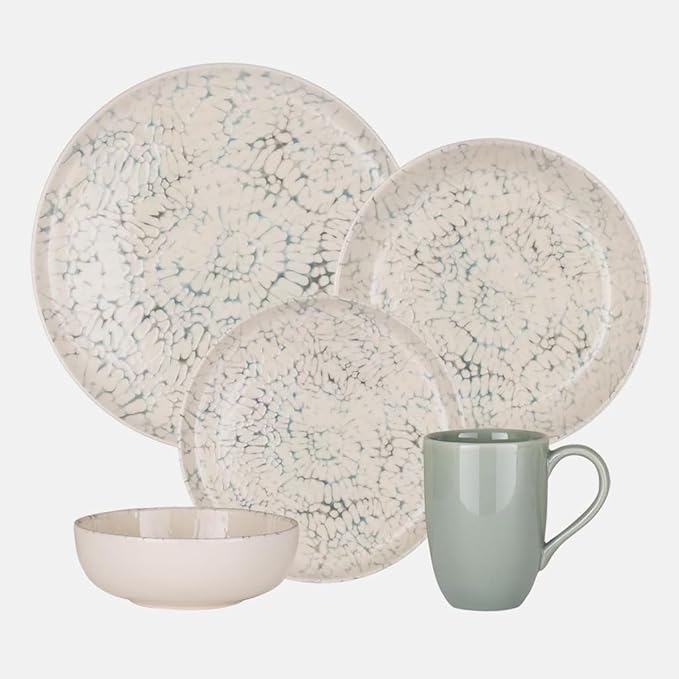 Oxford Contempo Glacier Stoneware 20 Piece Dinnerware Set Service for 4