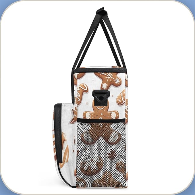 Dreamy Gingerbread Man Coffee Maker Carrying Bag Travel Storage Bag Compatible with K-Mini or K-Mini Plus Single Serve Coffee Brewer Carrying Case with Multiple Pockets &amp Shoulder Strap