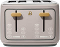 Four-slot Digital Touch Display Toaster with LED Countdown Extra Wide Self-Adjusting Slots Powerful Even Toasting (Porcini Taupe)