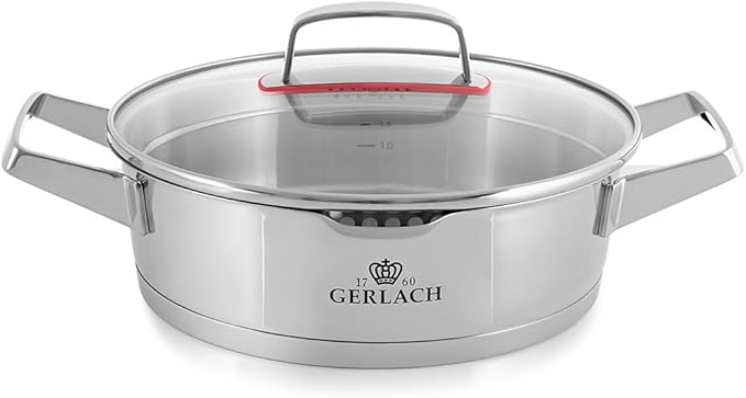 Gerlach Cookware Set Made 18/10 with 10 Elements Superior- Stainless Steel