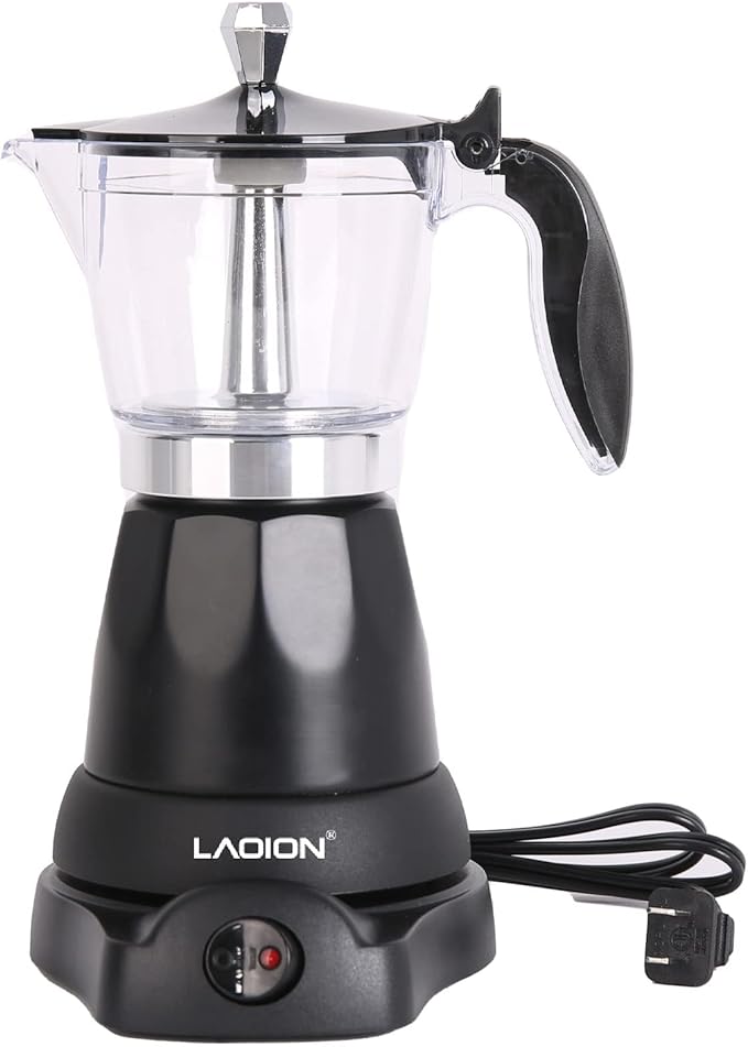 Cuban Coffee Maker 6 or 3cup Electric Espresso Coffee Maker Portable Cafeteras Electricas Modernas Electric Moka Pot with Detachable Base &amp Overheat Protection Coffee Gift for Home Travel