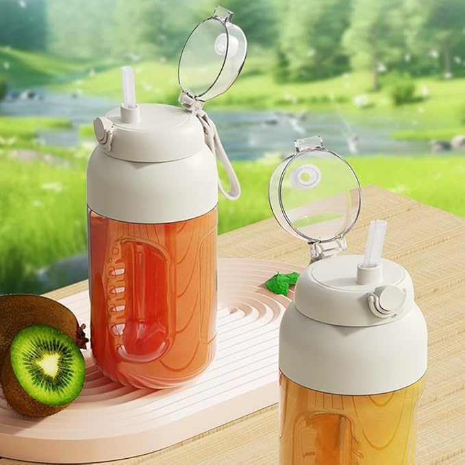 Dual Cover Design in a 1200ml Portable Juicer Cup with Enhanced Safety Features for User Protection /896(White)