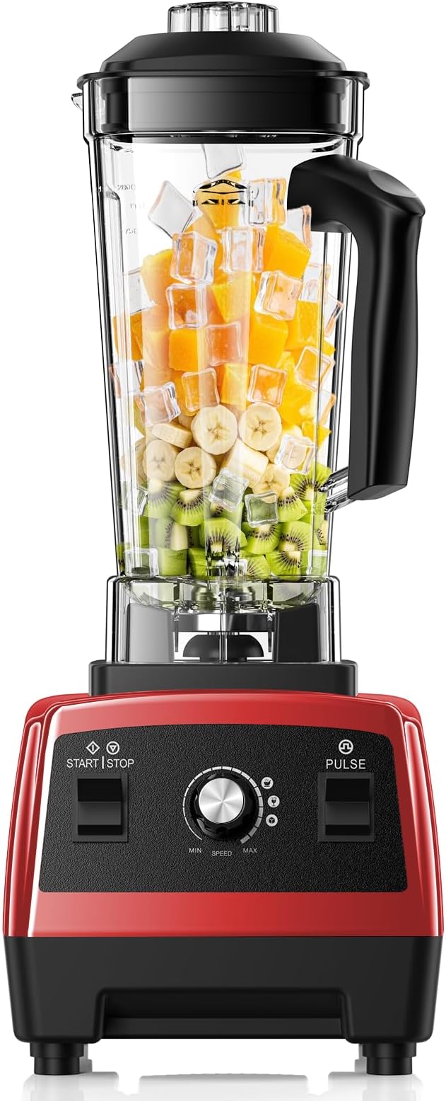 Blender for Smoothies Ice Crushing Frozen Fruits Countertop Blenders for Kitchen Smoothie Blender with 68Oz Pitcher Red