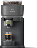 Philips Baristina Espresso Machine Grind Tamp &amp Brew Coffee Beans in One Swipe Compact 16 Bar Pump Pressure Automatic Grinder Black with Natural Green Portafilter (BAR321/64)