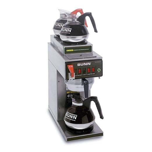 Bunn 12950.0217 CWTF15-3 Automatic Coffee Brewer with 1 Lower / 2 Upper Warmers (Decanters Not Included) (120V)