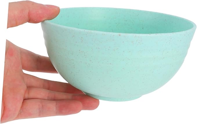 Alipis 12pcs Modern Wheat Straw Plastic Dinnerware Set Microwave Safe Plates Bowls Cups for Boys and Girls Toddlers Camping