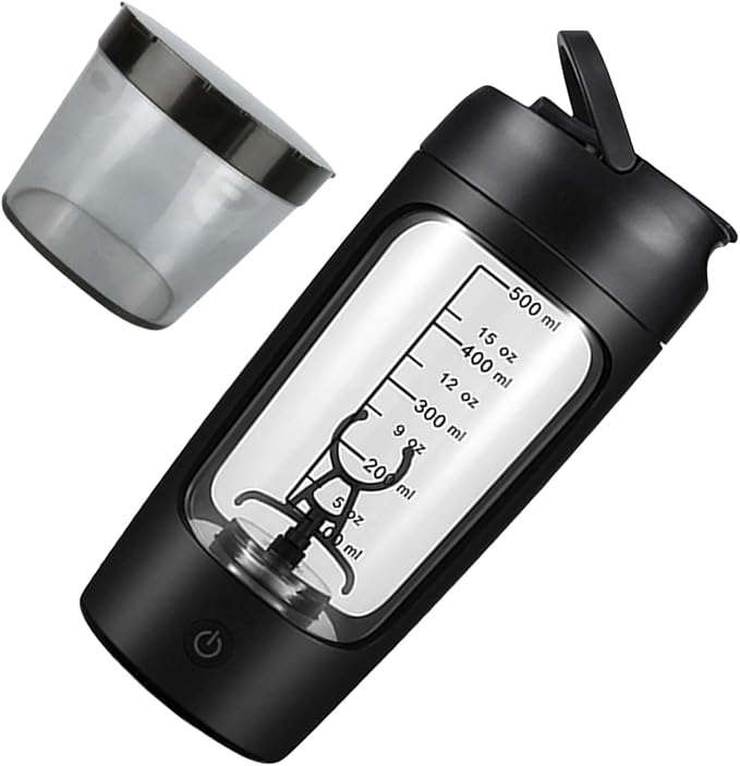 Electric Shaker Bottle 650ml Rechargeable Powerful With Powder Compartment For Smooth Protein Shakes Storage