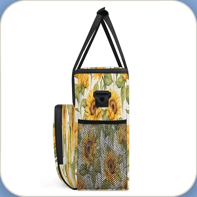 Sunflower Pattern Coffee Maker Carrying Bag for Keurig K-Mini or K-Mini Plus Storage Portable Coffee Maker Travel Bag