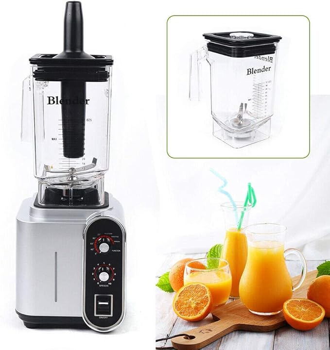 Commercial Blender for Smoothies 2200W Commercial Blender with Soundproof Shield 50.72 Oz Capacity 10 Time Settings &amp Power-Off Protection Setting Food Pusher Blenders for Kitchen Restaurant