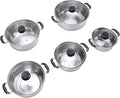 5PCS Stainless Steel Cookware Set Glass Lids Kitchen Cooking Pots for Induction Cooktop with Sturdy Structure and Easy to
