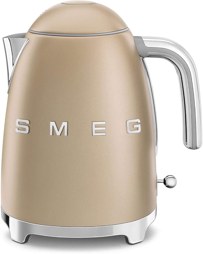 Smeg Electric Kettle Matte Champagne &amp 2-Slice Toaster Matte Champagne