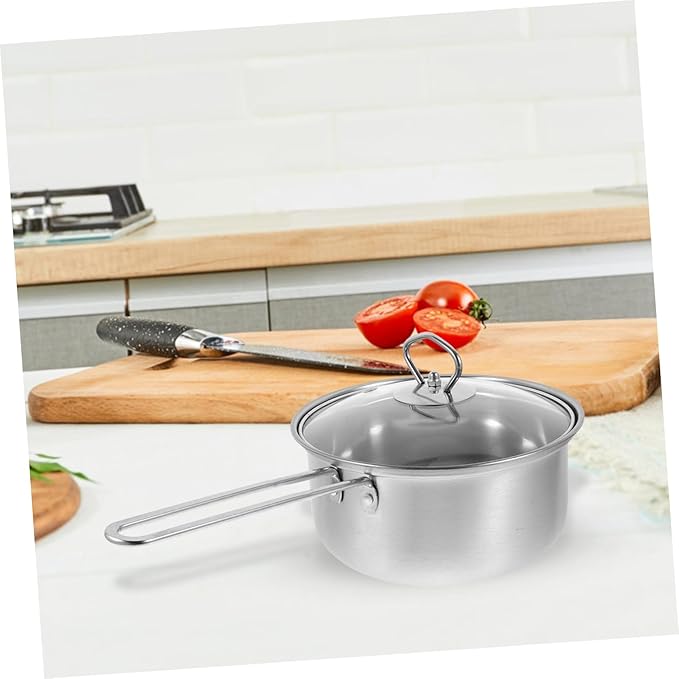 1set Kitchen Cookware Set Stainless Steel Pot Soup Pot Milk Frying Pan Stock Thick Bottom Comfortable Handle Easy to Clean