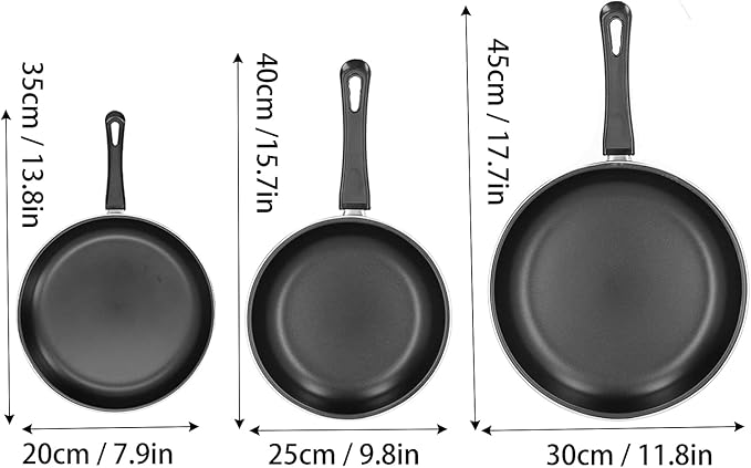 3Pcs Frying Pan Set Non Stick Pan Set Household Mini Pan Set for Induction Cooker Gas Stove Kitchen Utensils
