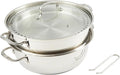 Kenmore Elite Devon Heavy Gauge Stainless Steel Tri-Ply Impact Bonded Induction 6.5 QT Dutch Oven W/ 11 Steamer and Metal Tong Set 5-Piece