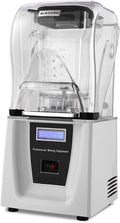 Commercial Soundproof Cover Smoothie Machine Food Processor 1.5L 1000W Detachable Lid Stepless Speed AdjustmentWhite