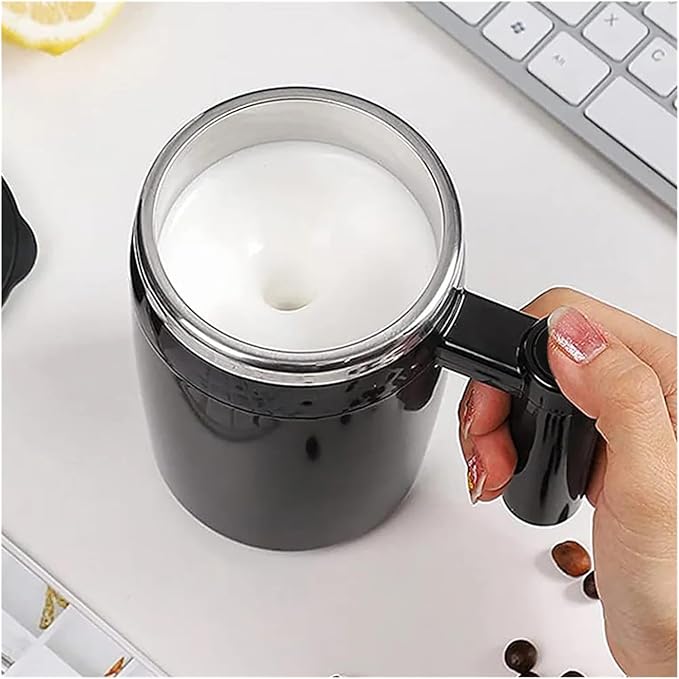 Self Stirring Coffee Mug USB Self Stirring Mug Coffee Cup Rechargeable Automatic Stirring Cup Stainless Steel Cup Coffee Milk Mixer Stir CupElectric Stirring Cup(Black)