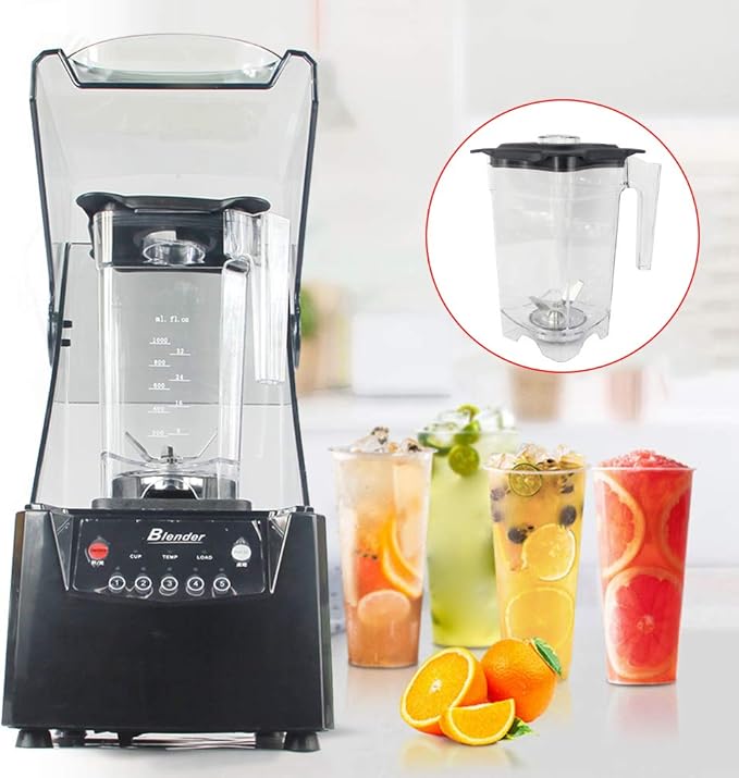 1.8L Soundproof Smoothie Machine 2600W Commercial Smoothie Maker Professional Countertop Blender with Quiet Sound Enclosure for Shakes Fruit Food Mixer Soy Milk Juicer Processor