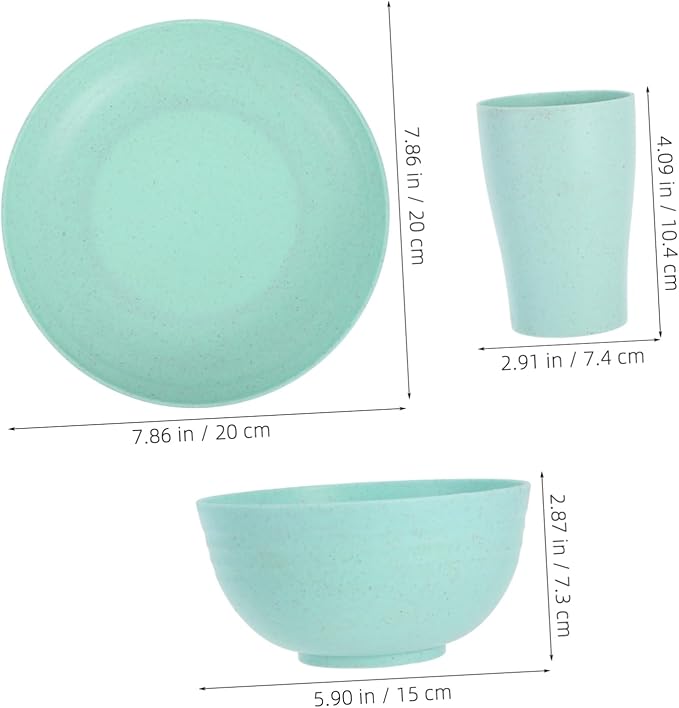 Alipis 12pcs Straw Dinnerware Set Unbreakable Plates Bowls and Cups Microwave Safe for Home Dining Camping and Outdoor Use Versatile and Stylish Design