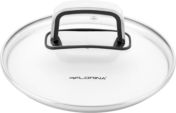 FLORINA Smart Cooking Pot Set 8-Piece Pot Set Made of High-Quality Stainless Steel Cooking Pots with Multifunctional Lid and Measuring Cup Silicone-Covered Handles Ideal for Induction Hobs Gas