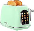 Mecity Toaster 2 Slice Touch Screen Wide Slot Retro Toaster For Breads Bagel Muffin Waffle House Warming Gift New Home 120V 825W Light Green