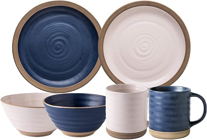 Dinner SetPorcelain Dinnerware Sets 20 Pieces Two-Color Ceramics Dinner Combination Set