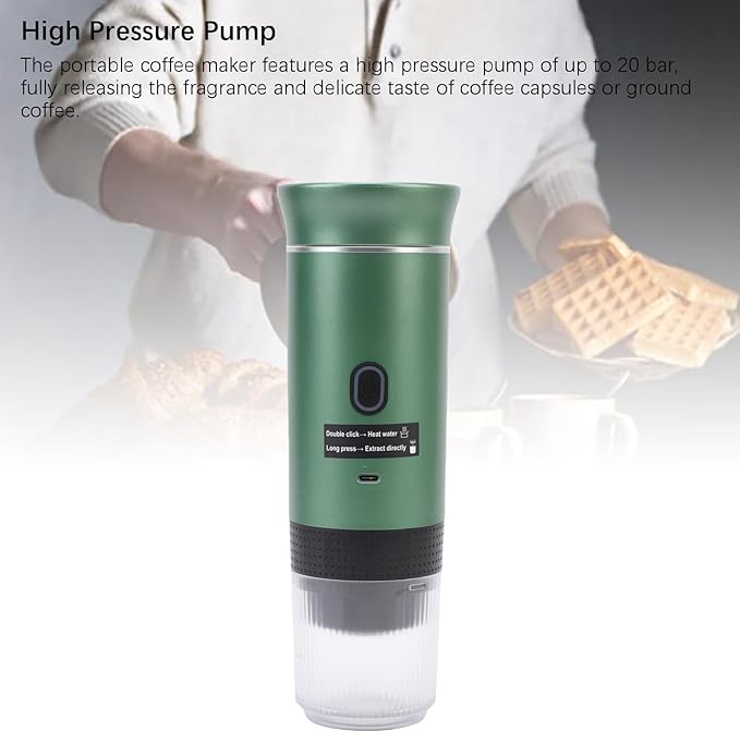 Yosoo Portable Coffee Maker Lightweight and Easy to Carry with 20 Bar High Pressure Pump USB C Charging Cable for Camping Travel and Office Ideal Present for Coffee Lovers (2)