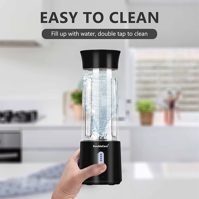 Portable Blender for Shakes and Smoothies500ml Electric Juicer 4000mAh Smoothie Blender with BPA-Free Material USB Rechargeable Fresh Juice Blender for Travel Gym Outdoors and Home Black